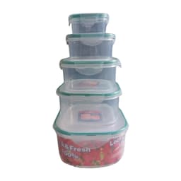 Kitchen Storage Containers Set Of Fridge Storage, Plastic Organizer, Snap-Seal Lunch Box (5 Pcs Set)