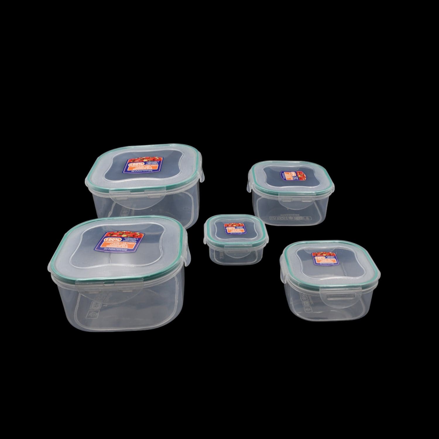 Kitchen Storage Containers Set Of Fridge Storage, Plastic Organizer, Snap-Seal Lunch Box (5 Pcs Set) thumbnail 7