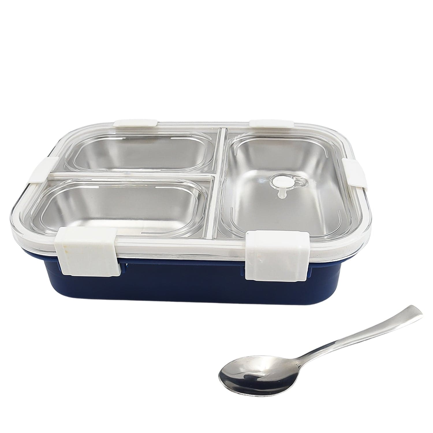 3 Compartment Transparent Stainless Steel Lunch Box For Kids thumbnail 5