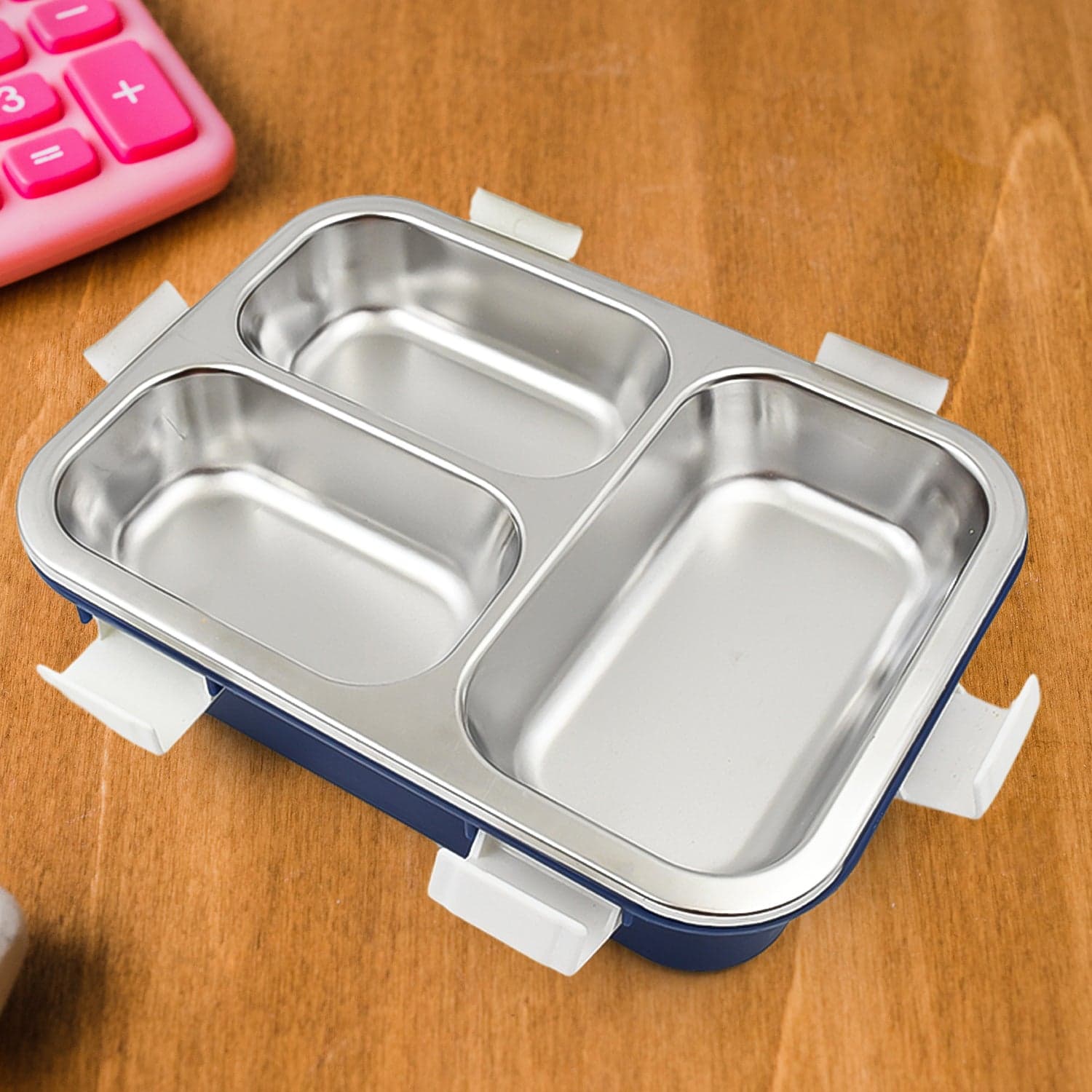 3 Compartment Transparent Stainless Steel Lunch Box For Kids thumbnail 6