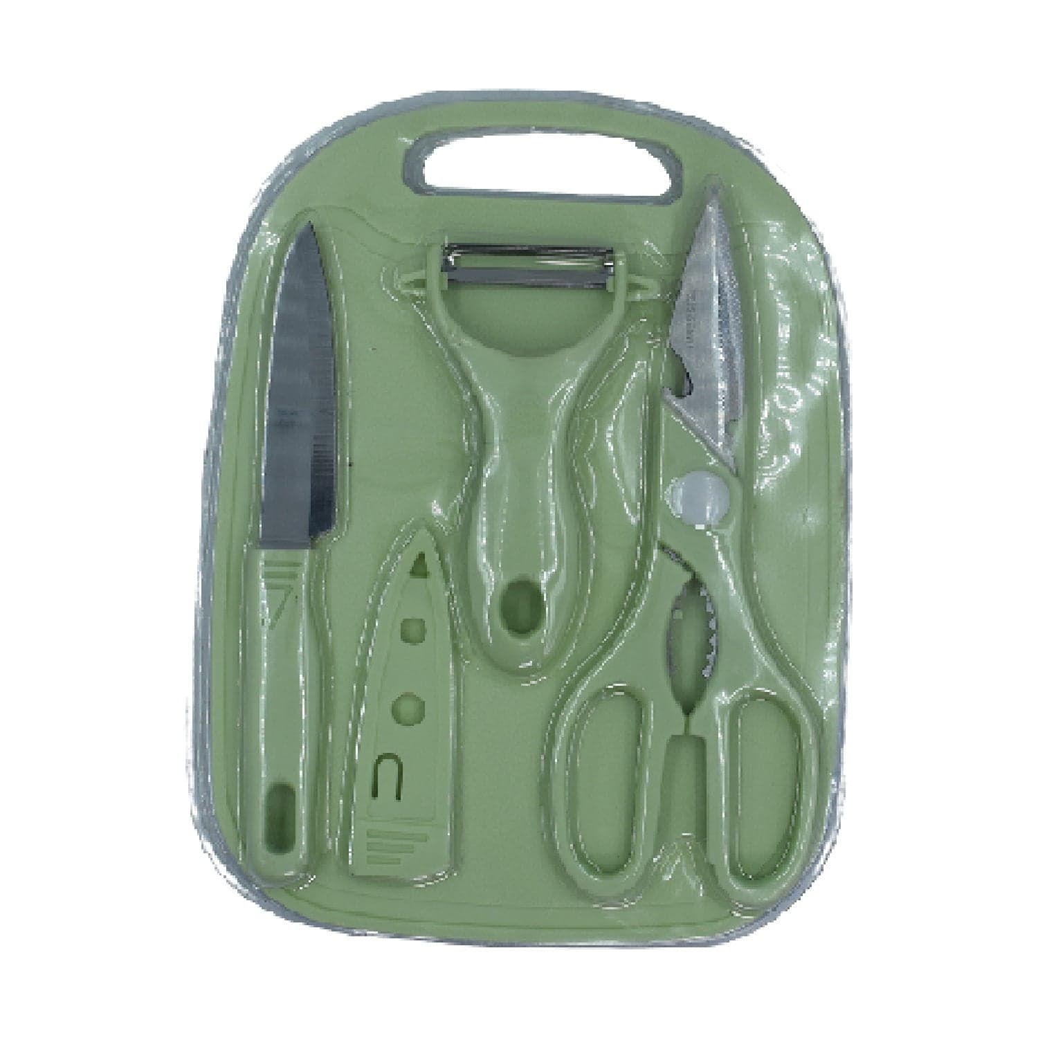 Plastic Chopping Board with Knife Set and Scissor And Wine Stainless Steel And Plastic Kitchen item Multipurpose cutting vegetables thumbnail 3