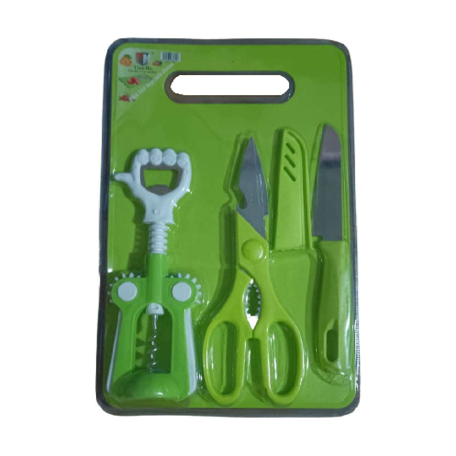 Plastic Chopping Board with Knife Set and Scissor And Wine Stainless Steel And Plastic Kitchen item Multipurpose cutting vegetables thumbnail 4