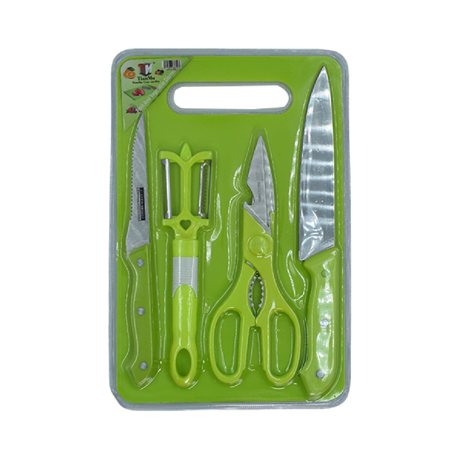 Plastic Chopping Board with Knife Set and Scissor And Wine Stainless Steel And Plastic Kitchen item Multipurpose cutting vegetables thumbnail 7