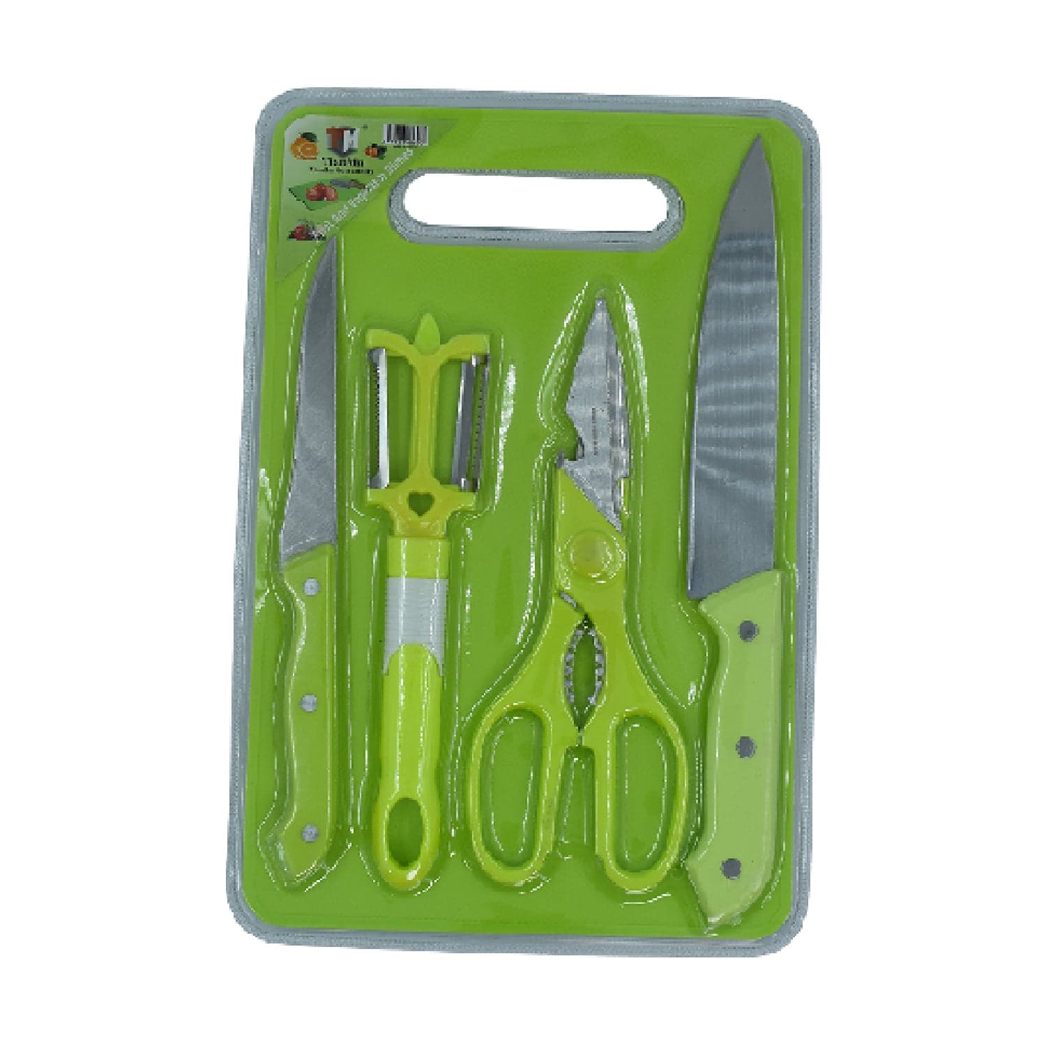 Plastic Chopping Board with Knife Set and Scissor And Wine Stainless Steel And Plastic Kitchen item Multipurpose cutting vegetables thumbnail 8