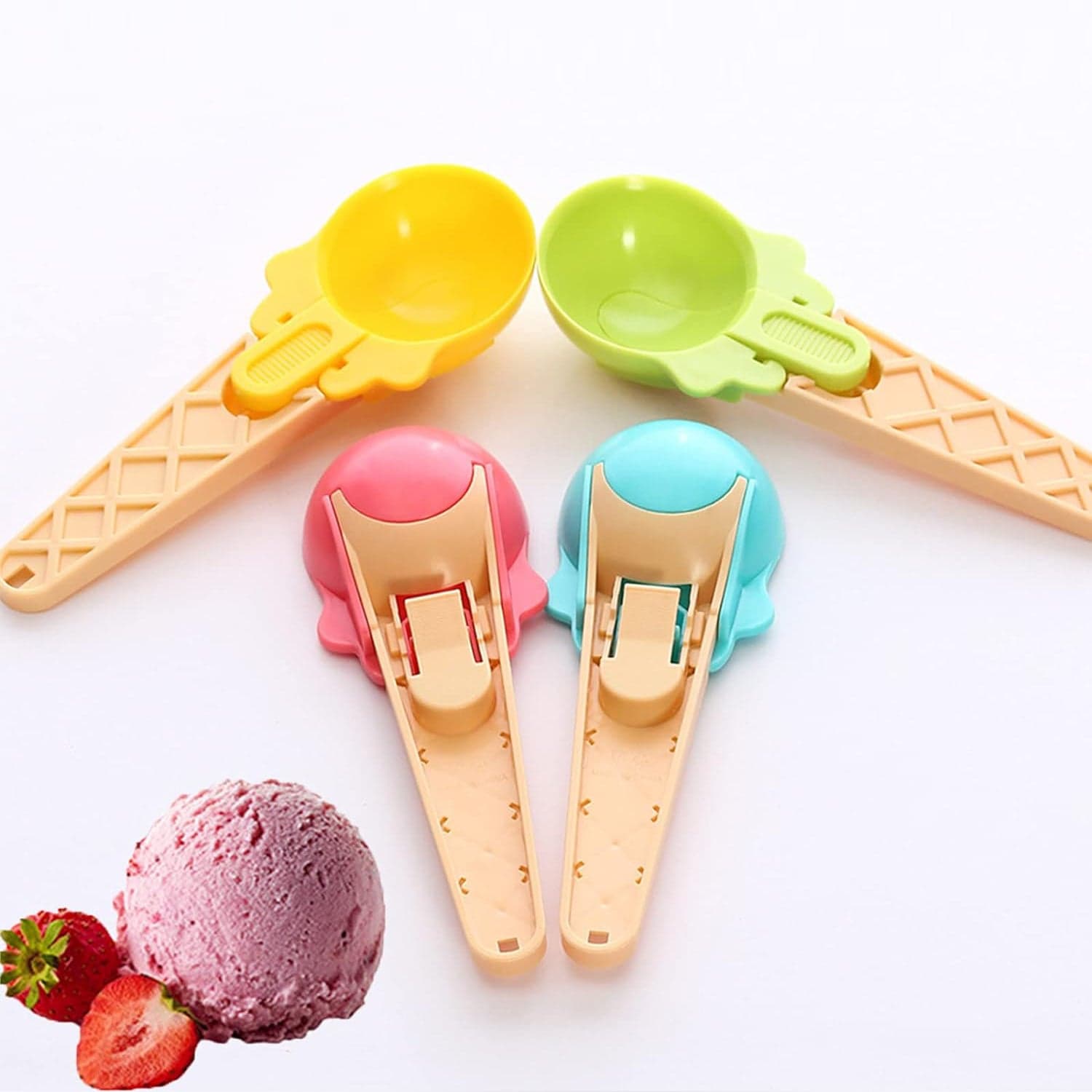 2-Piece Plastic Ice Cream & Watermelon Scooper with Trigger Dipper thumbnail 1