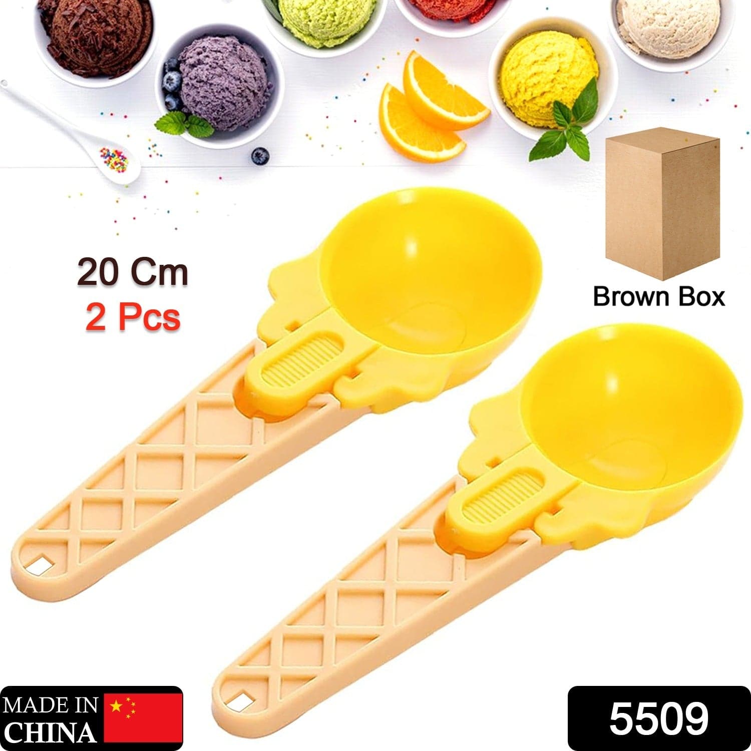 2-Piece Plastic Ice Cream & Watermelon Scooper with Trigger Dipper thumbnail 2