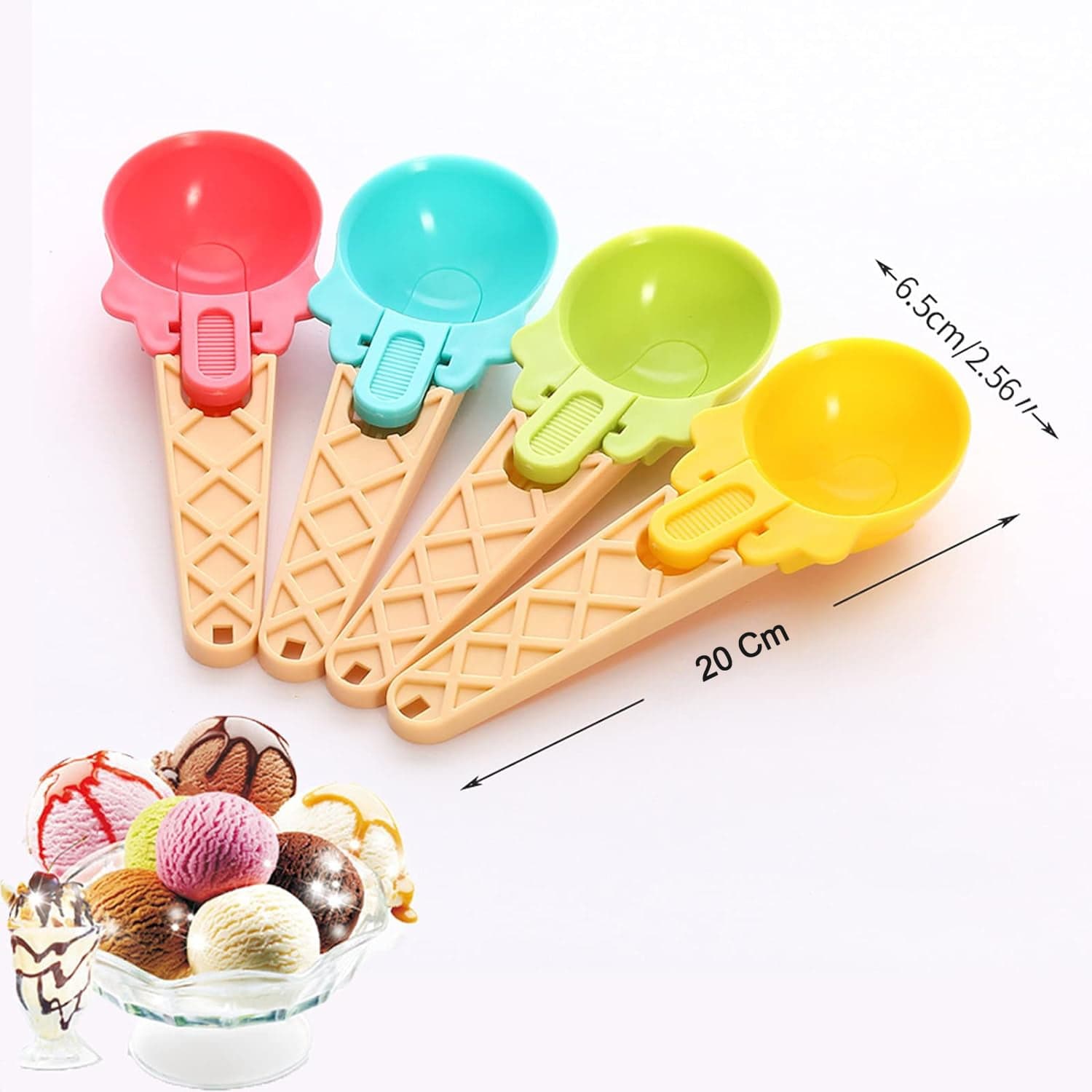 2-Piece Plastic Ice Cream & Watermelon Scooper with Trigger Dipper thumbnail 7