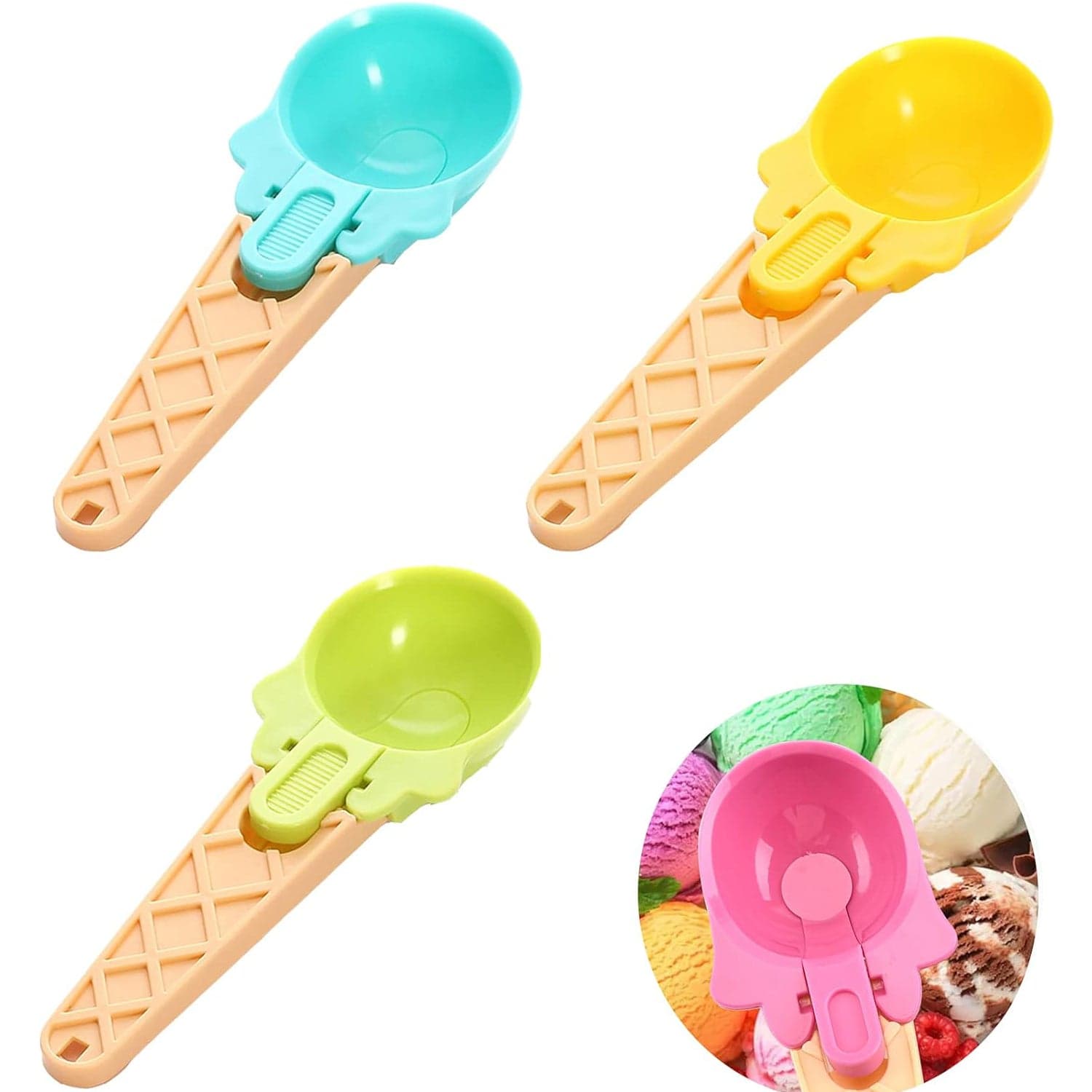 2-Piece Plastic Ice Cream & Watermelon Scooper with Trigger Dipper thumbnail 8