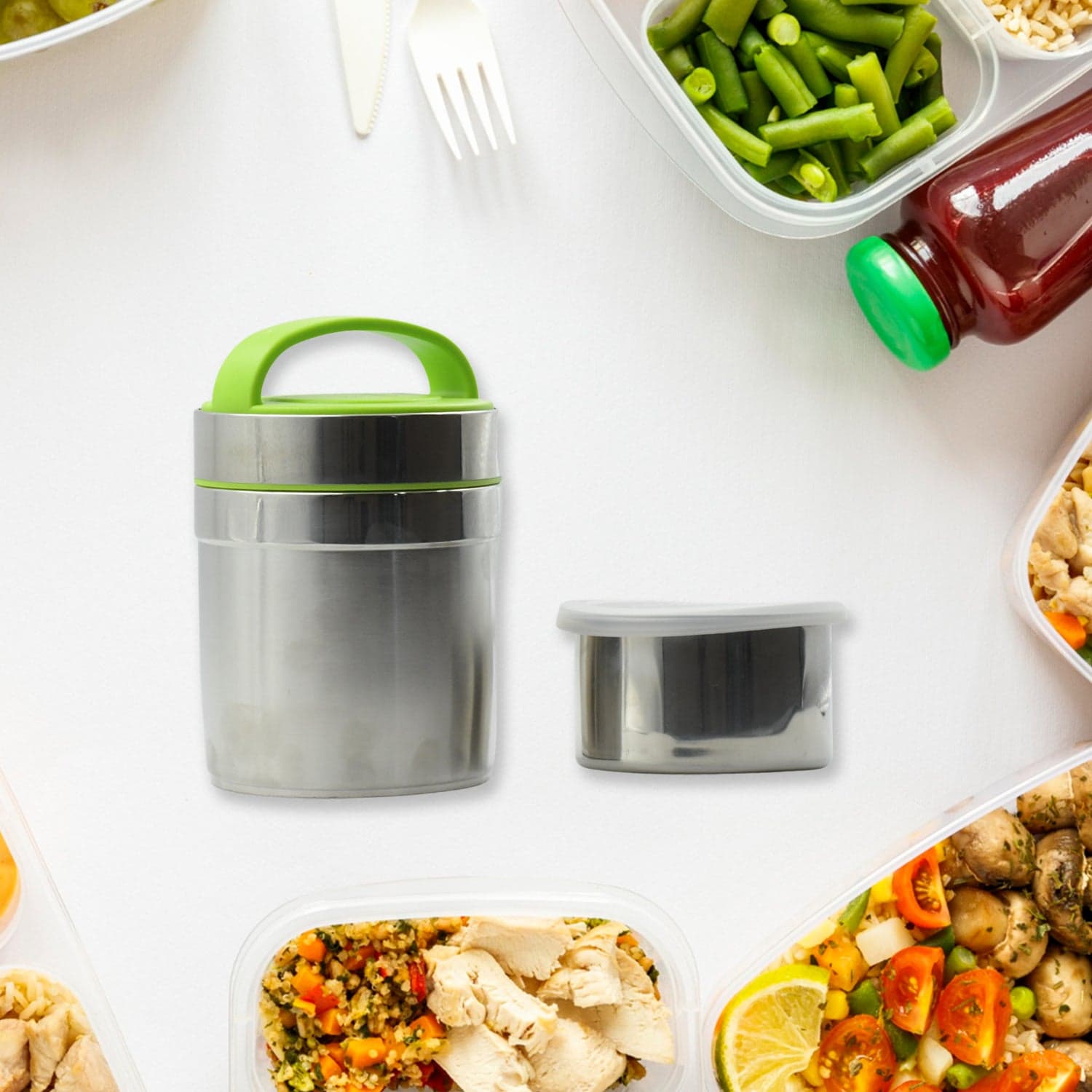Leak-Proof Thermos Flask For Hot Food, Warm Soup Cup, Vacuum Insulated Lunch Box, Food Box For Thermal Container For Food Stainless Steel (1.6 L) thumbnail 3