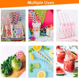 Home Paper Straws Durable & Eco-Friendly Colorful - Drinking Straws & Party Decoration Supplies