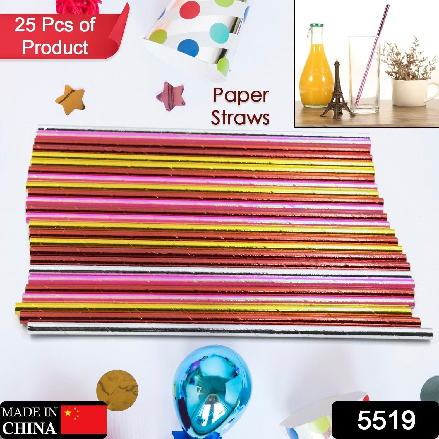 Home Paper Straws Durable & Eco-Friendly Colorful - Drinking Straws & Party Decoration Supplies thumbnail 2