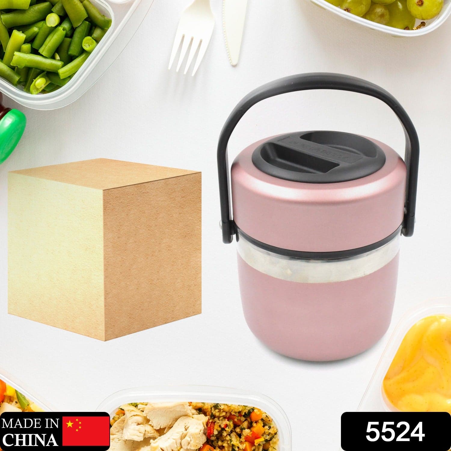 Leak-Proof Thermos Flask: Keeps Food Hot & Fresh (Stainless Steel, Multi-Color) thumbnail 2