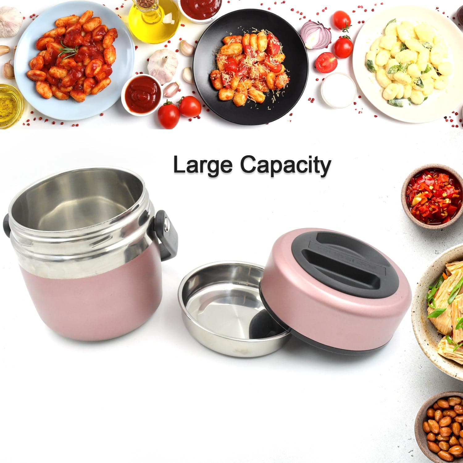 Leak-Proof Thermos Flask: Keeps Food Hot & Fresh (Stainless Steel, Multi-Color) thumbnail 3