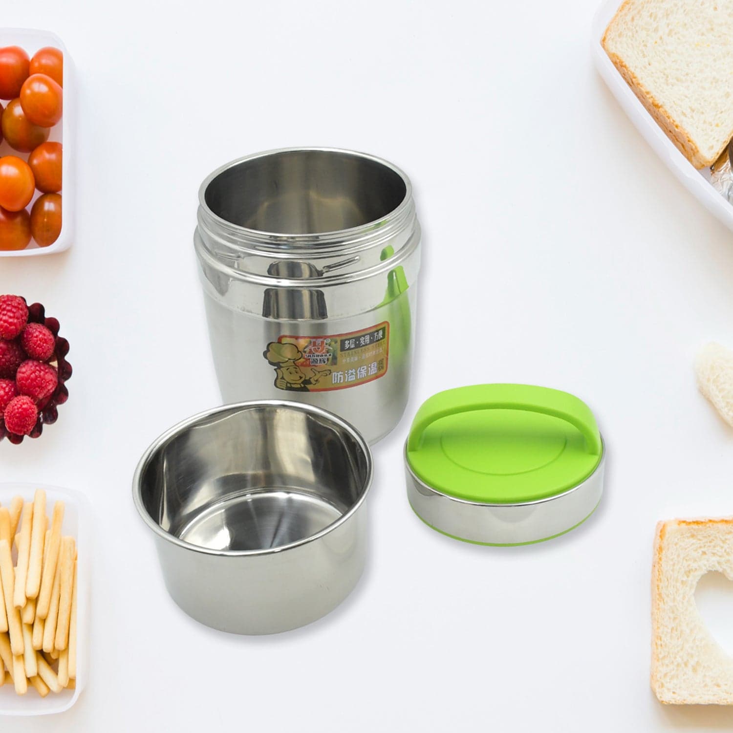 Leak-Proof Thermos Flask For Hot Food, Warm Soup Cup, Vacuum Insulated Lunch Box, Food Box For Thermal Container For Food Stainless Steel (1.8 L) thumbnail 8