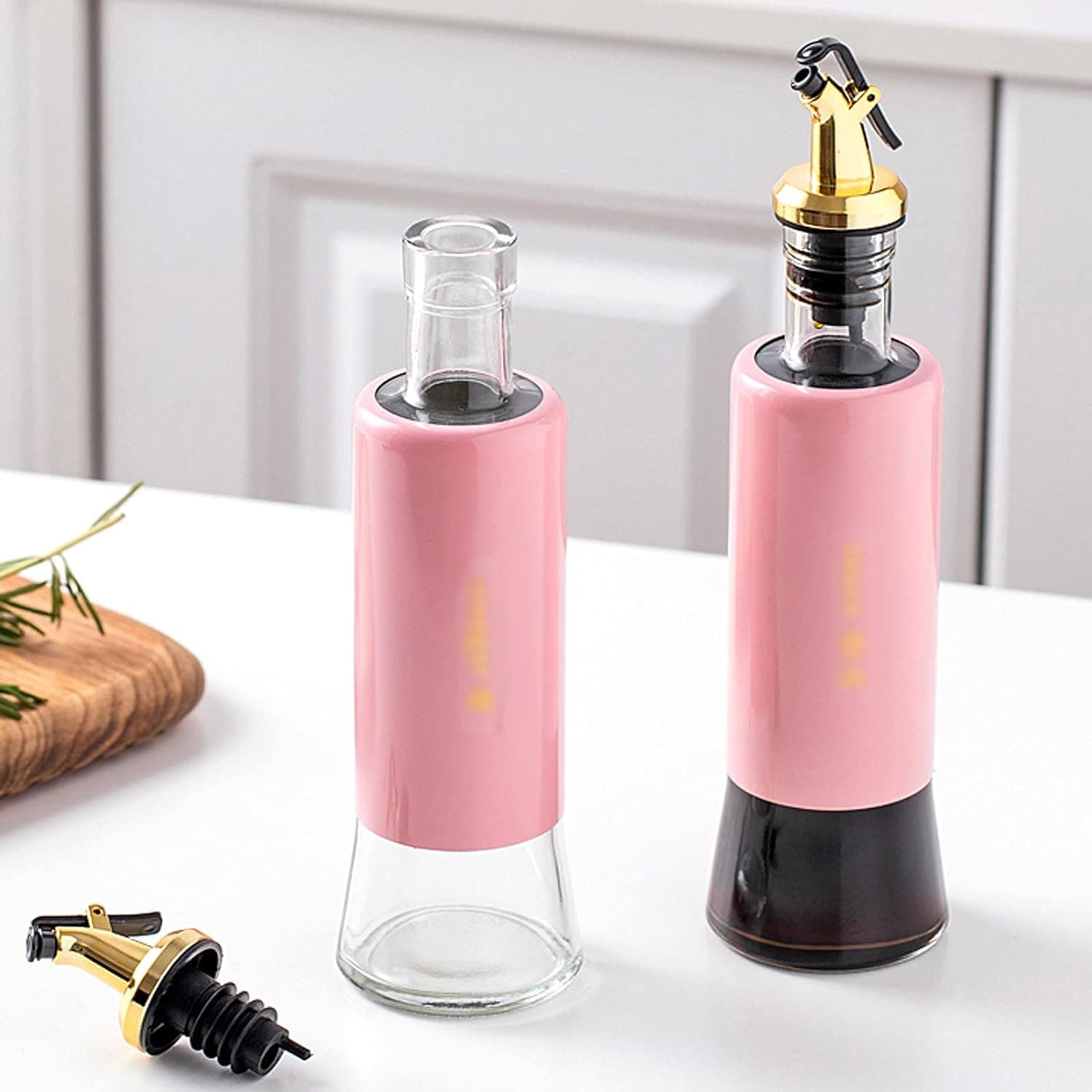 Olive Oil Dispenser of Leakproof Glass Bottle with Non-Drip Spout for Kitchen & Cooking (300 ML) thumbnail 5