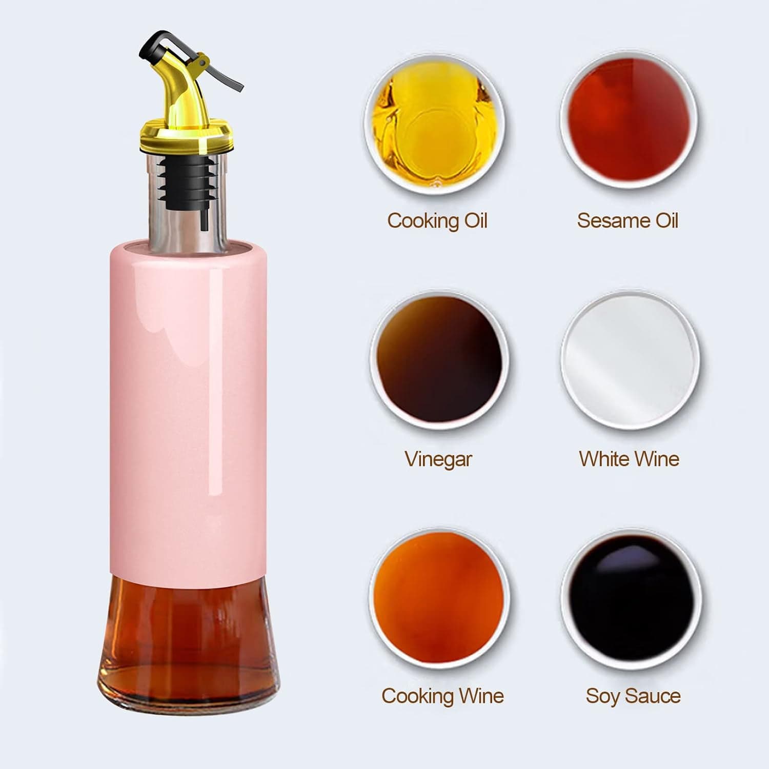 Olive Oil Dispenser of Leakproof Glass Bottle with Non-Drip Spout for Kitchen & Cooking (300 ML) thumbnail 7