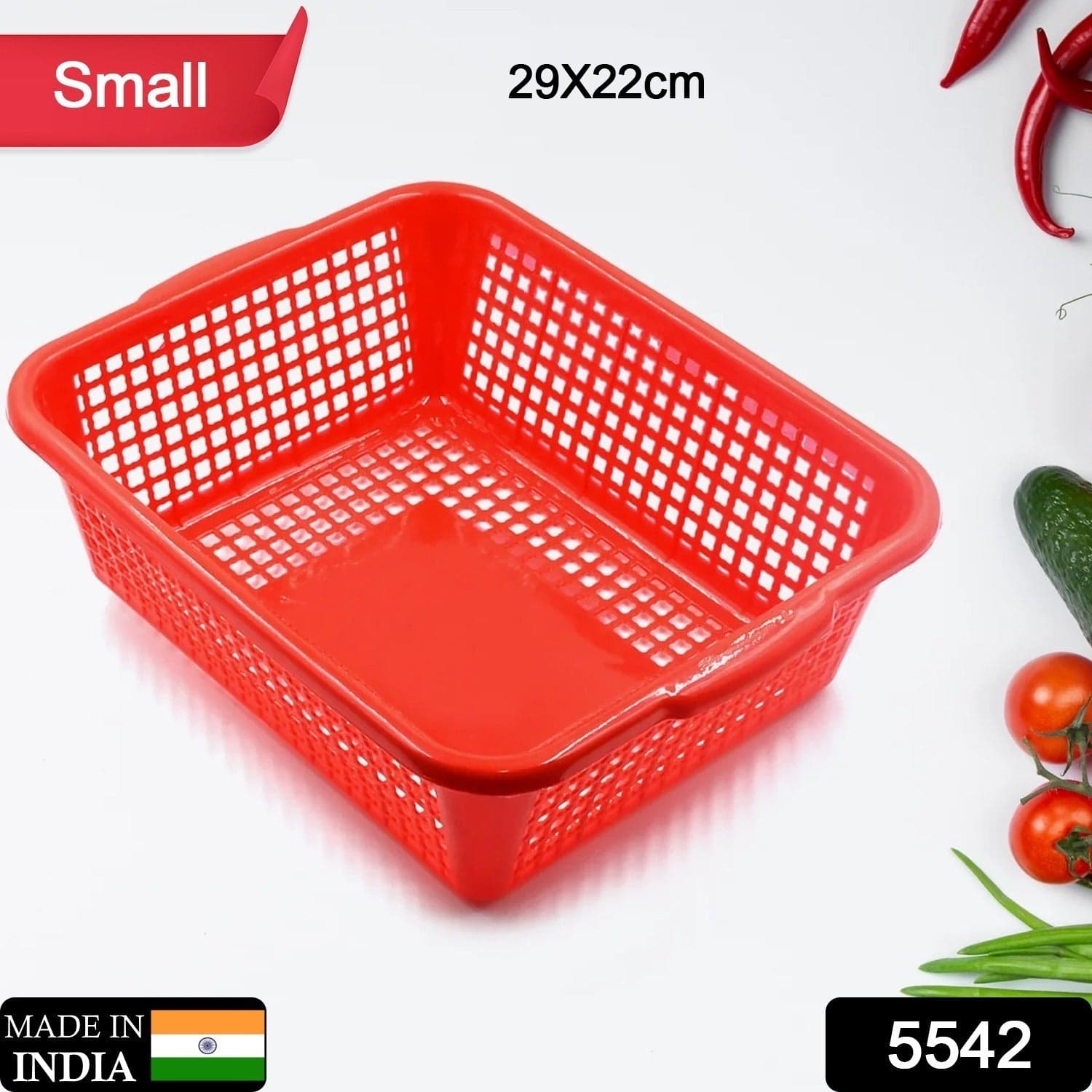 Plastic 1 Pc Kitchen Small Size Dish Rack Drainer Vegetables and Fruits Washing Basket Dish Rack Multipurpose Organizers (29x22CM Mix Color) thumbnail 2