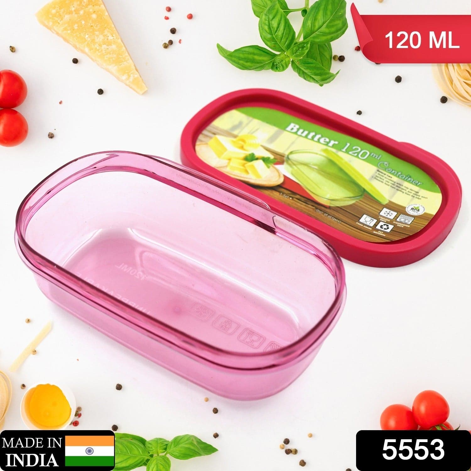 Butter Container, Pp Butter Storage Box Easy To Take Portable Large Capacity For Kitchen For Home For Cheese For Butter (120 Ml) thumbnail 2