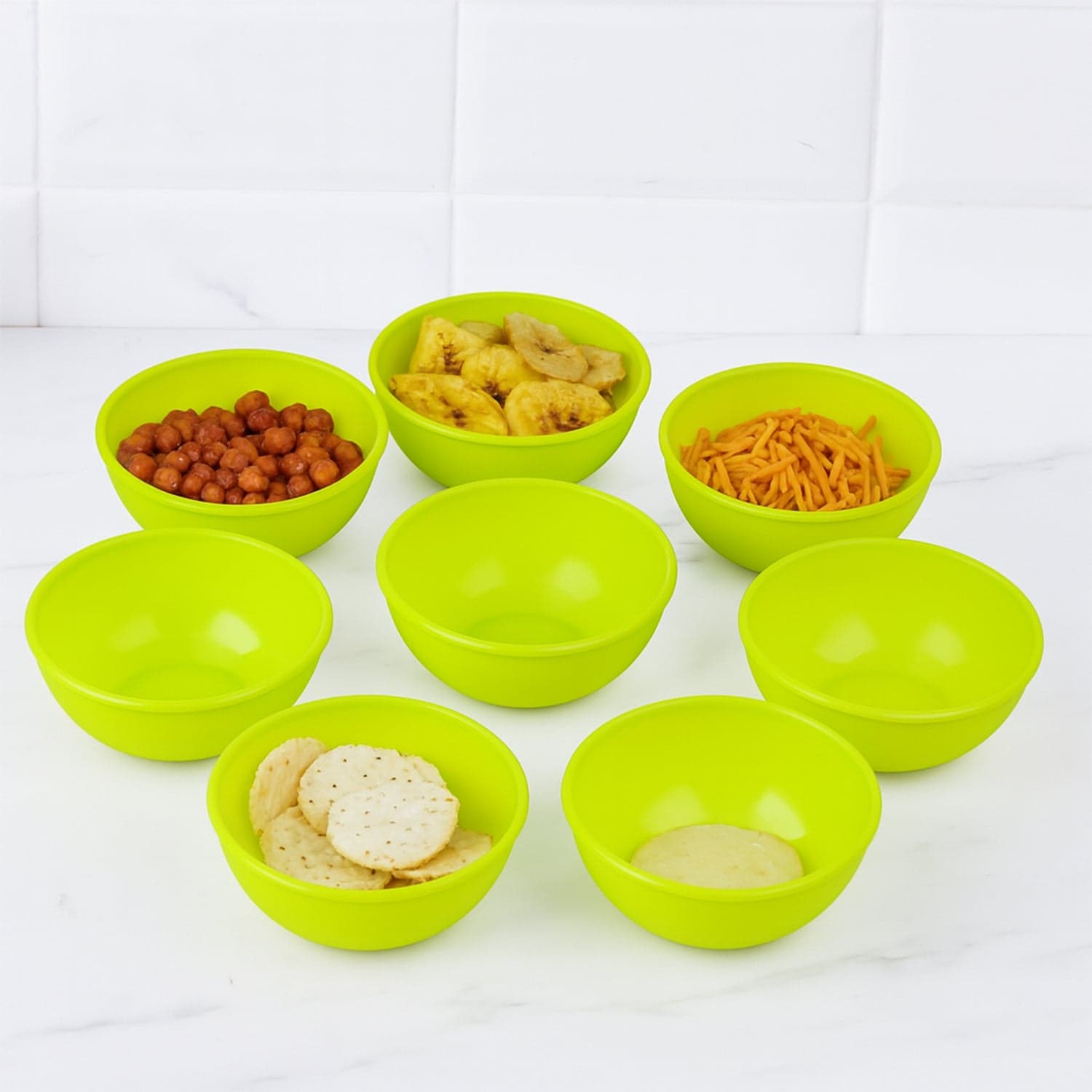 Multipurpose Small Round Plastic Bowl / Katori, Microwave Safe Reusable Lightweight Bowl, Dishwasher Safe Chutney Bowl (8 Pcs Set) thumbnail 1