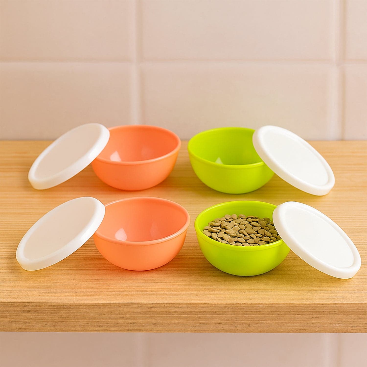 Multipurpose Small Round Plastic Bowl / Katori With Lid thumbnail 1