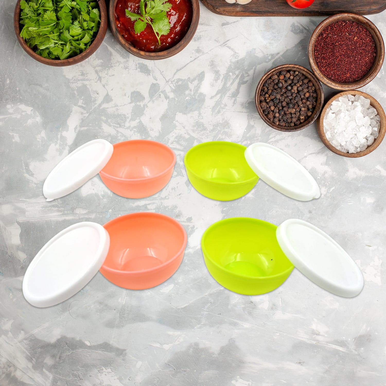 Multipurpose Small Round Plastic Bowl / Katori With Lid thumbnail 4