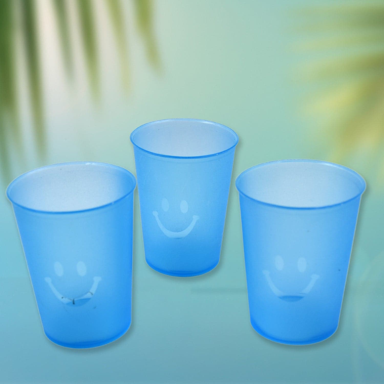 Reusable Plastic Drinking Tumblers - 4-Piece Transparent Water Cup Set for Kitchen & Dining thumbnail 1