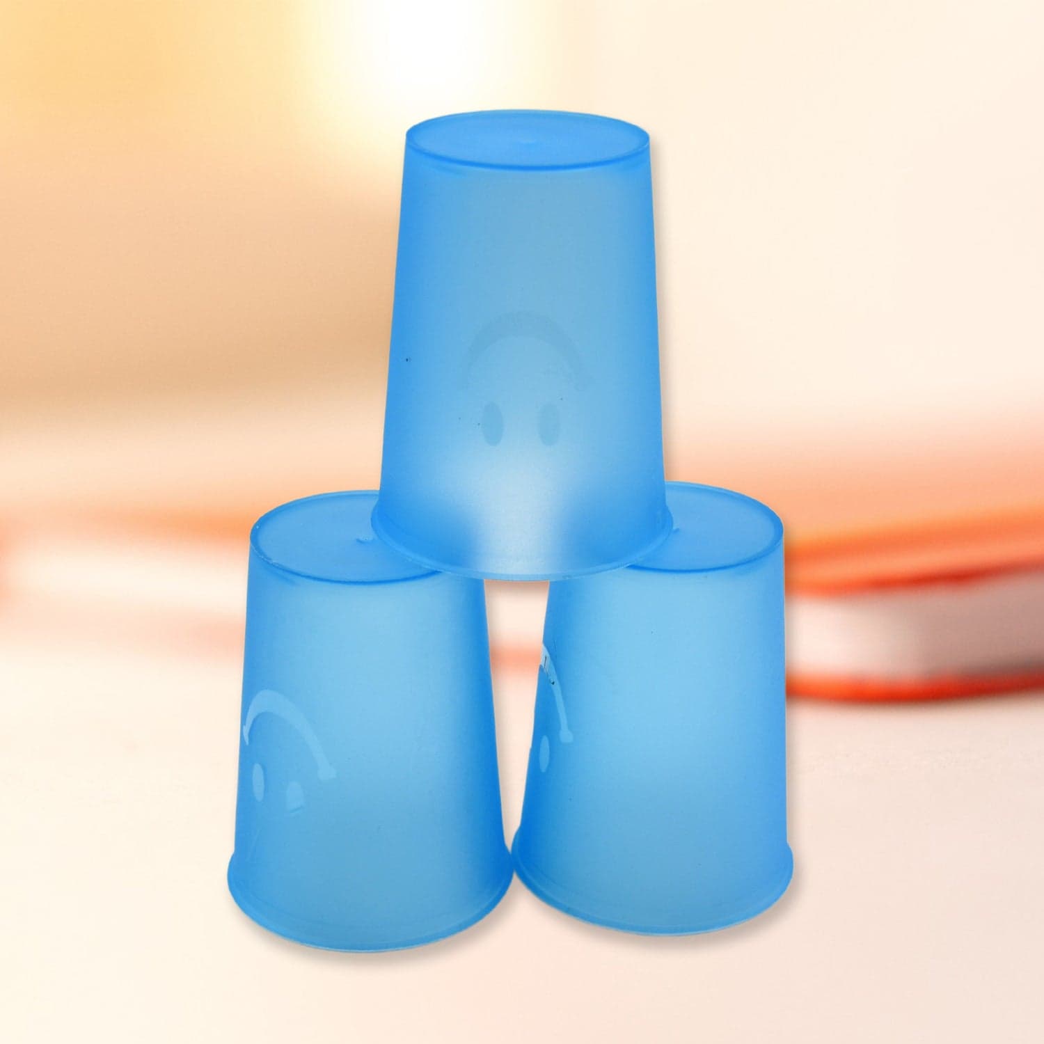 Reusable Plastic Drinking Tumblers - 4-Piece Transparent Water Cup Set for Kitchen & Dining thumbnail 5