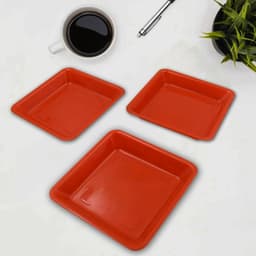 Square Plastic Halwa Dinner Plate Snacks / Breakfast