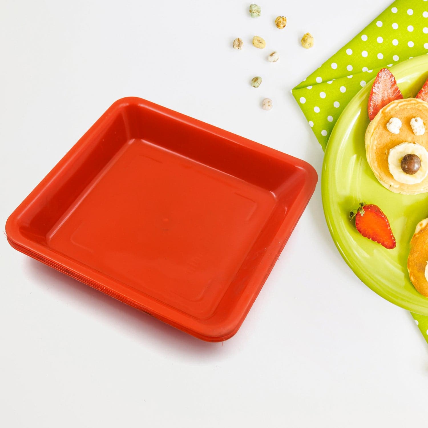 Square Plastic Halwa Dinner Plate Snacks / Breakfast thumbnail 5