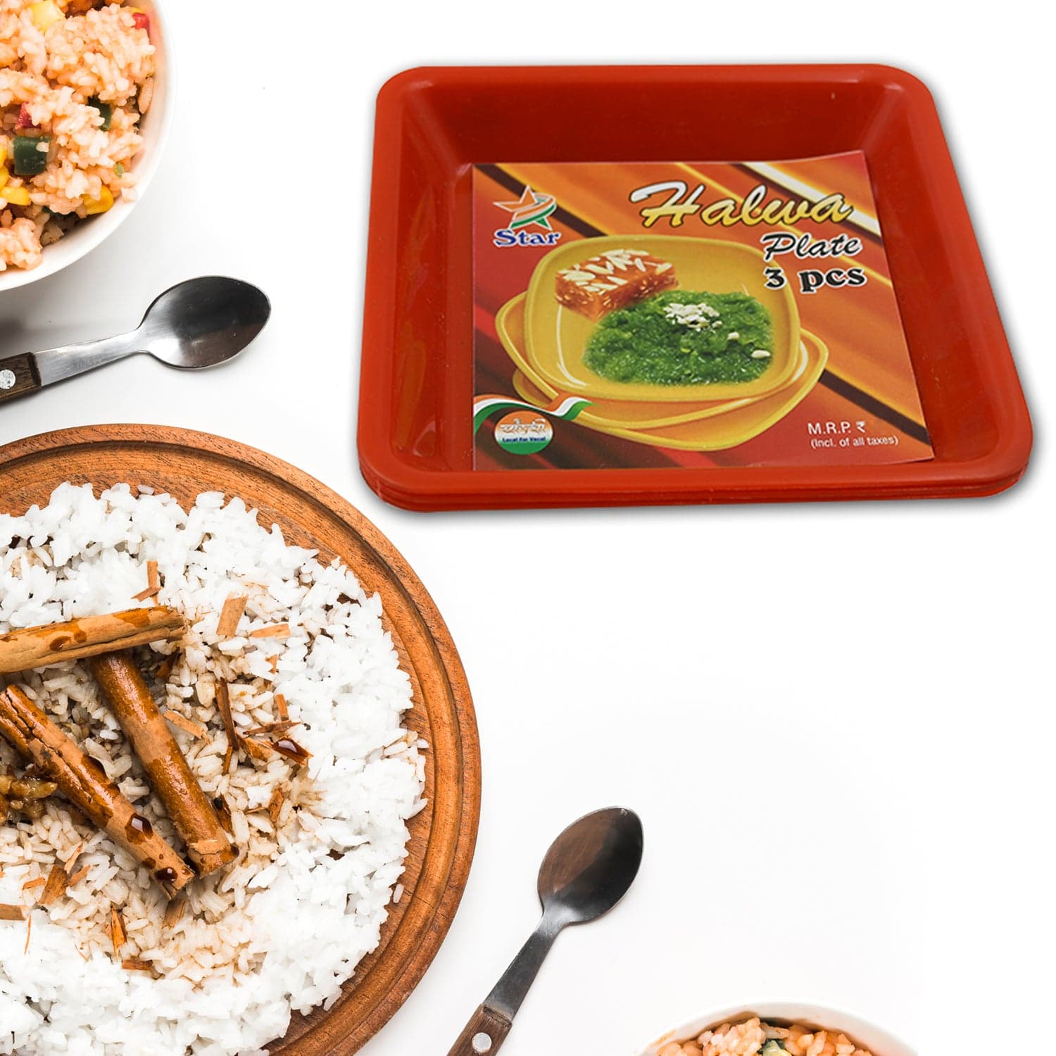 Square Plastic Halwa Dinner Plate Snacks / Breakfast thumbnail 7