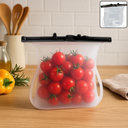 Reusable Silicone Food Storage Bag Of Leakproof, Flat Bottom, Freezer & Microwave Safe, Bpa-Free Snack & Sandwich Bag (1 Pc)