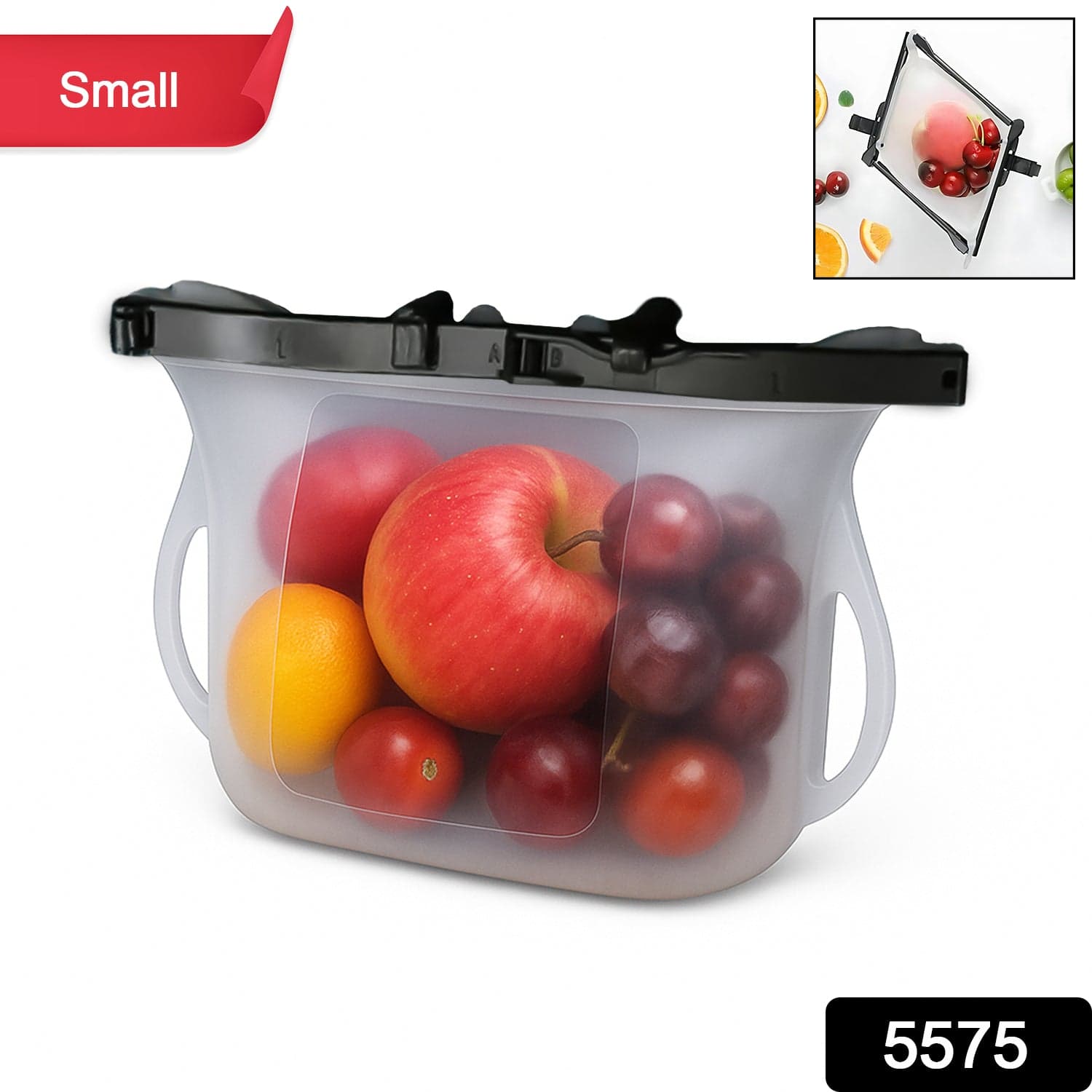 Reusable Silicone Food Storage Bag for Snacks (1 Pc, Leakproof, BPA Free) thumbnail 2