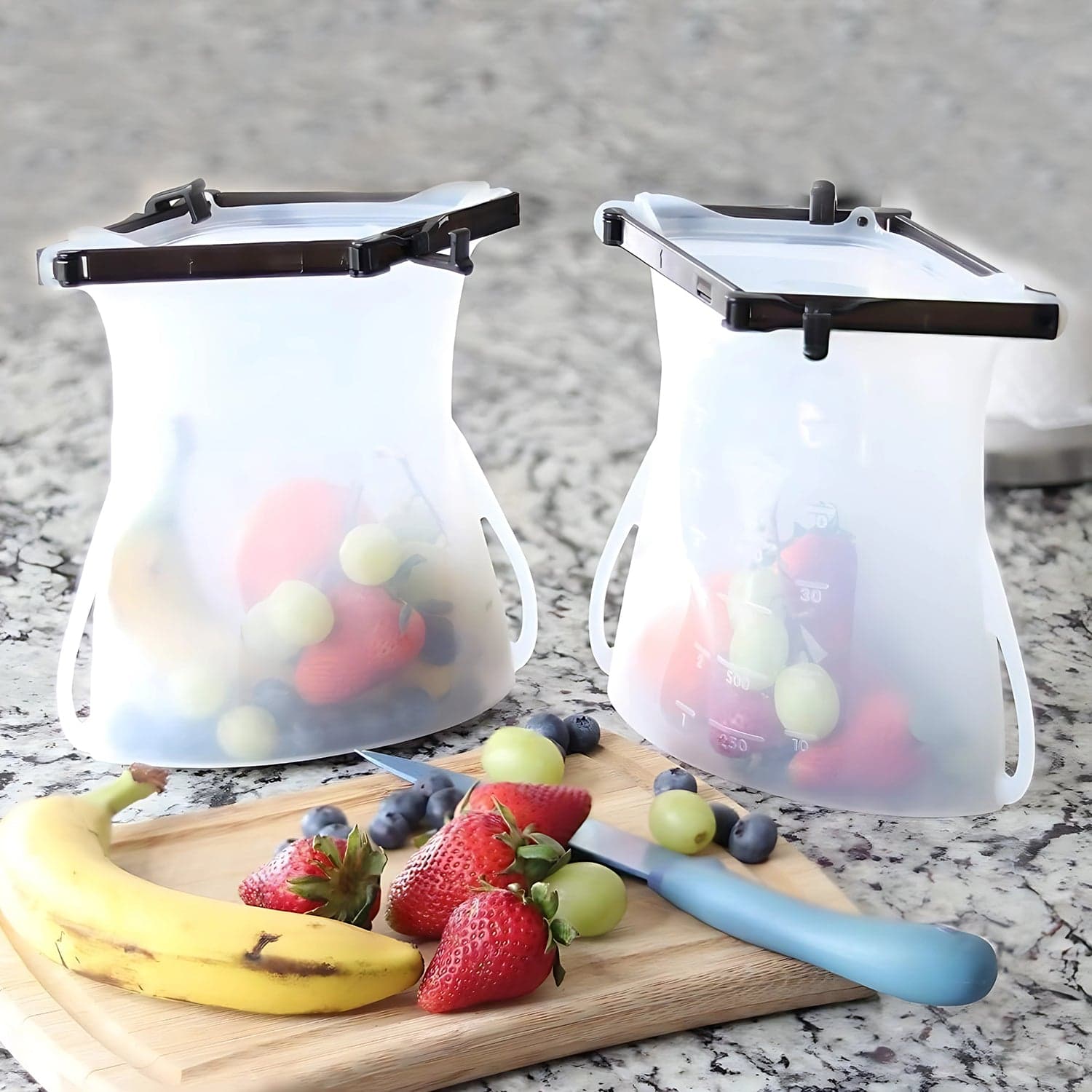 Reusable Silicone Food Storage Bag for Snacks (1 Pc, Leakproof, BPA Free) thumbnail 3