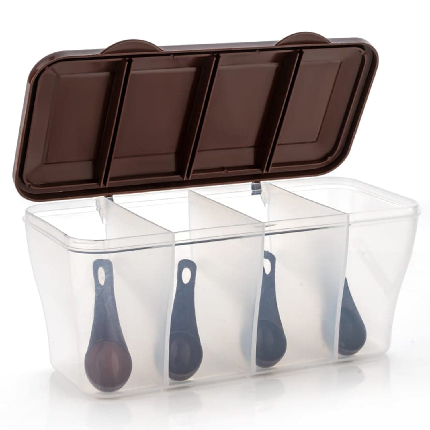 Kitchen Airtight 4-Section Storage Container / Pickle Jar with 4 Spoons (1 Pc / Mix Color) thumbnail 4