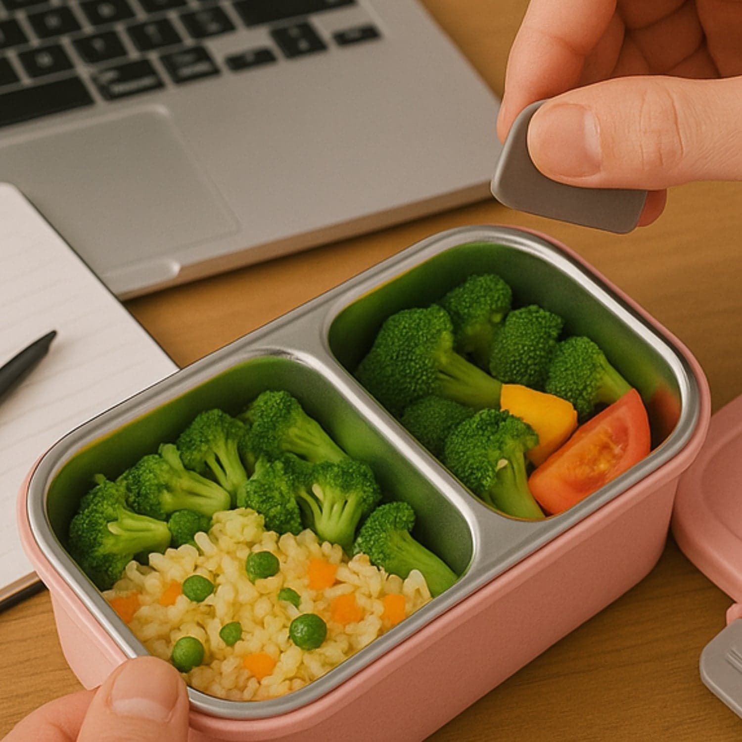 Bpa Free Snack Pack 2 Lunch Box 2 Compartment thumbnail 3