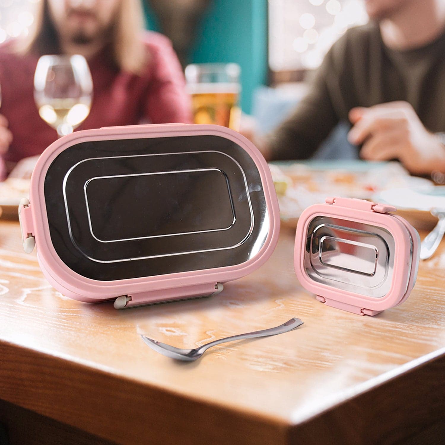 Qunic Stainless Steel Snack Lunch Box With Small Box thumbnail 3