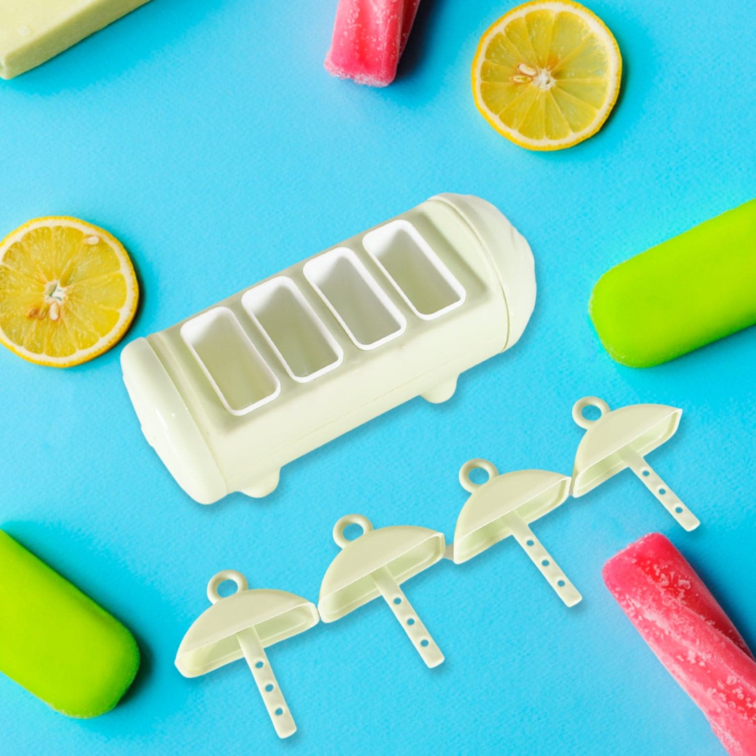 Cartoon Ice Candy Mold of 4-Cup Multicolor Set (1 Pc) thumbnail 5
