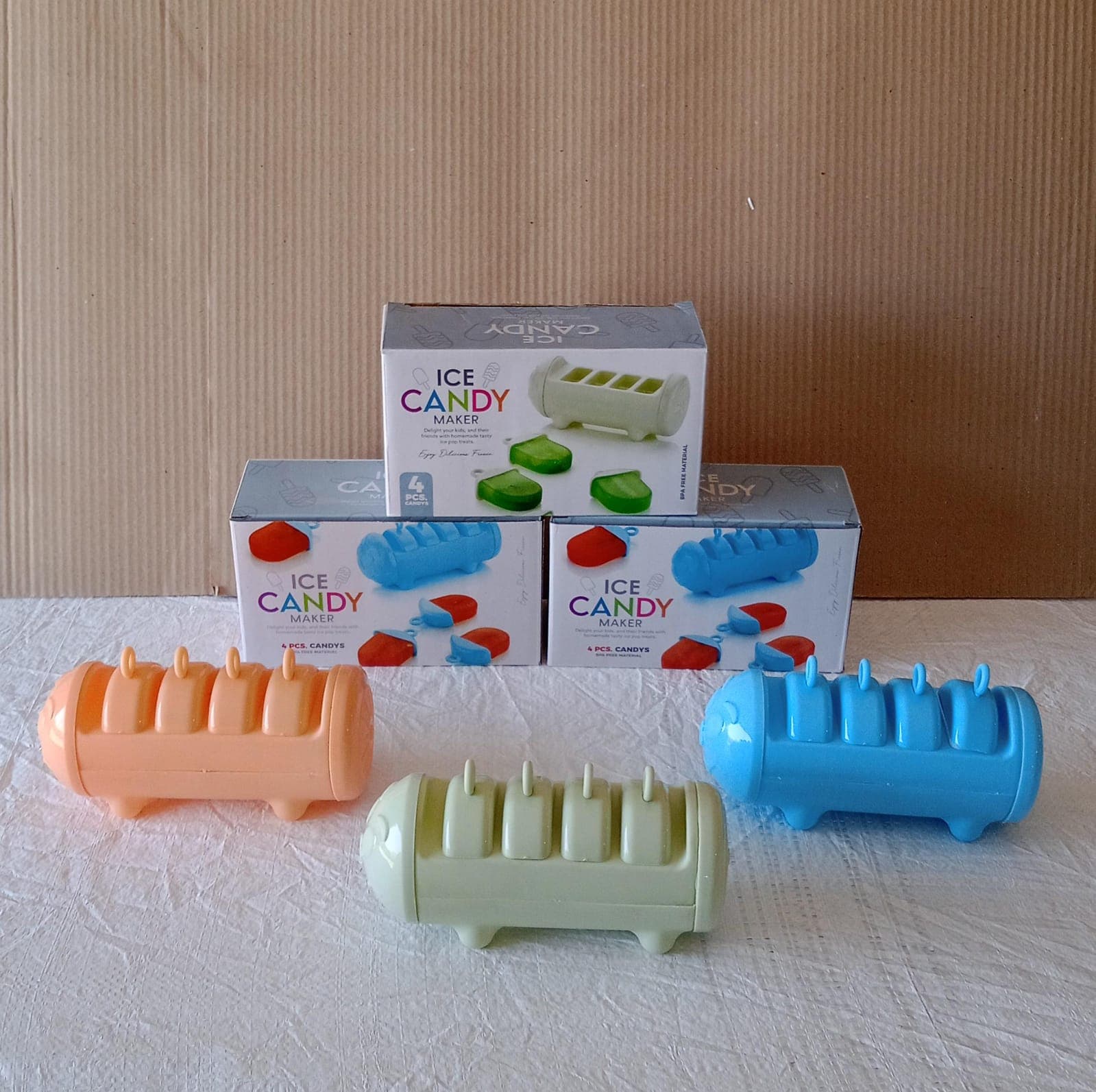 Cartoon Ice Candy Mold of 4-Cup Multicolor Set (1 Pc) thumbnail 7