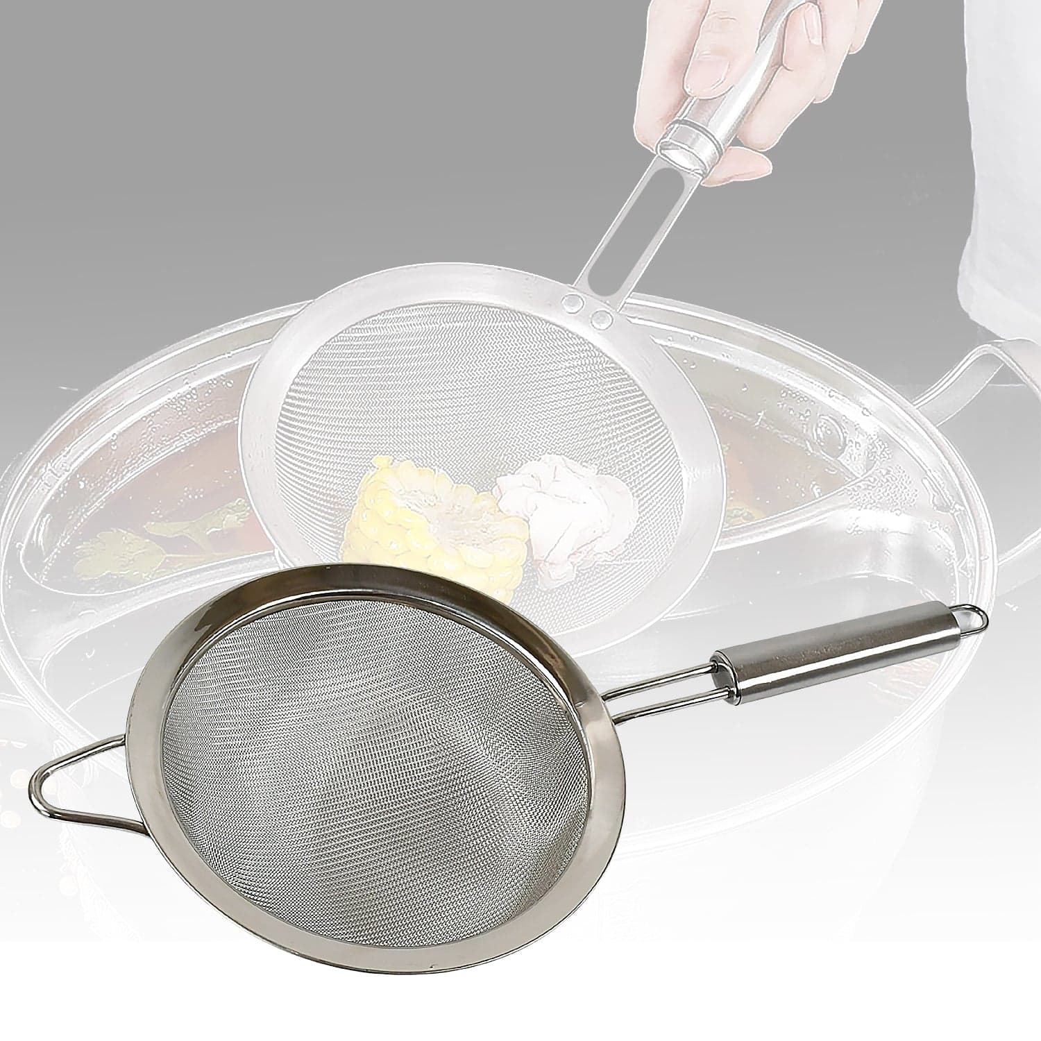 Mesh Sieve Quality Stainless Steel Fine Mesh Strainer With Sturdy Handle And Hook thumbnail 6