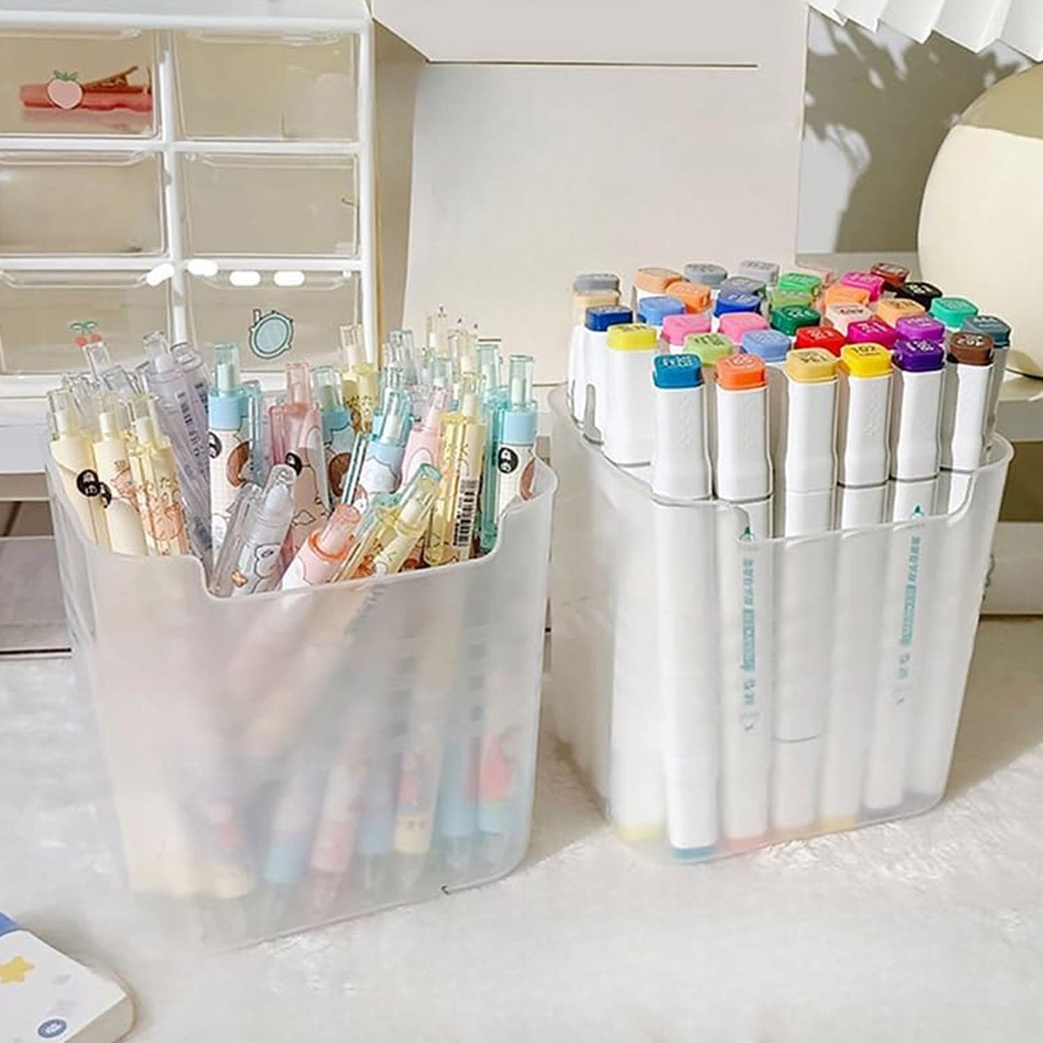 3Pcs Clear Plastic Organizer Storage Versatile Kitchen Drawer Organizer Tray For Desk thumbnail 8