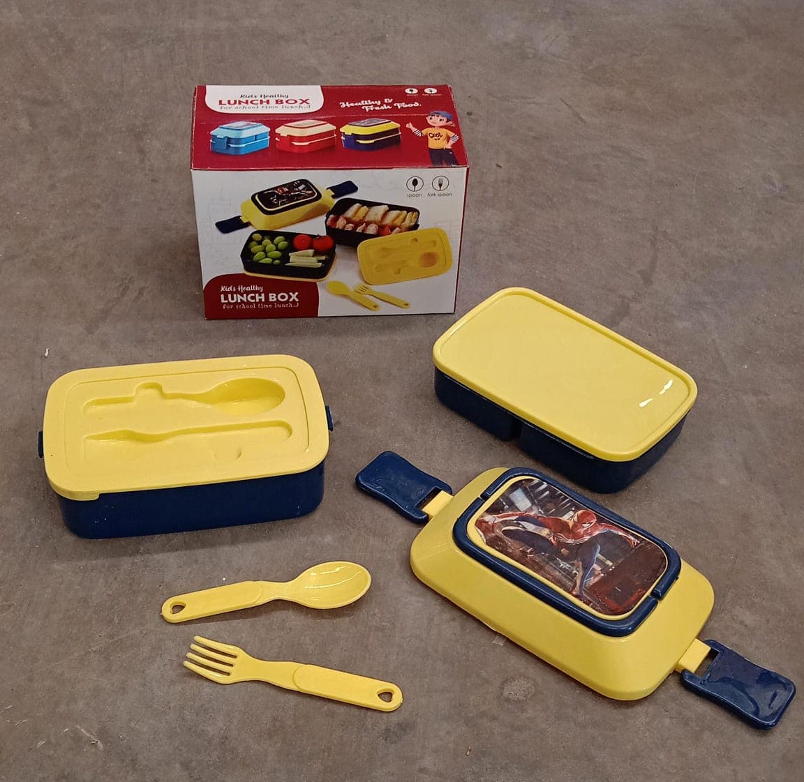 5621 Double Layer Lunch Box Stylish Lid Lunch Box With Fork & Spoon Lunch Box For Children School Lunch Box  thumbnail 8