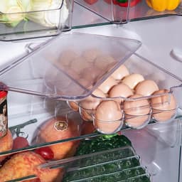 Plastic 18 Cavity Egg Storage Box Or Egg Trays For Refrigerator With Lid & Handles High Quality