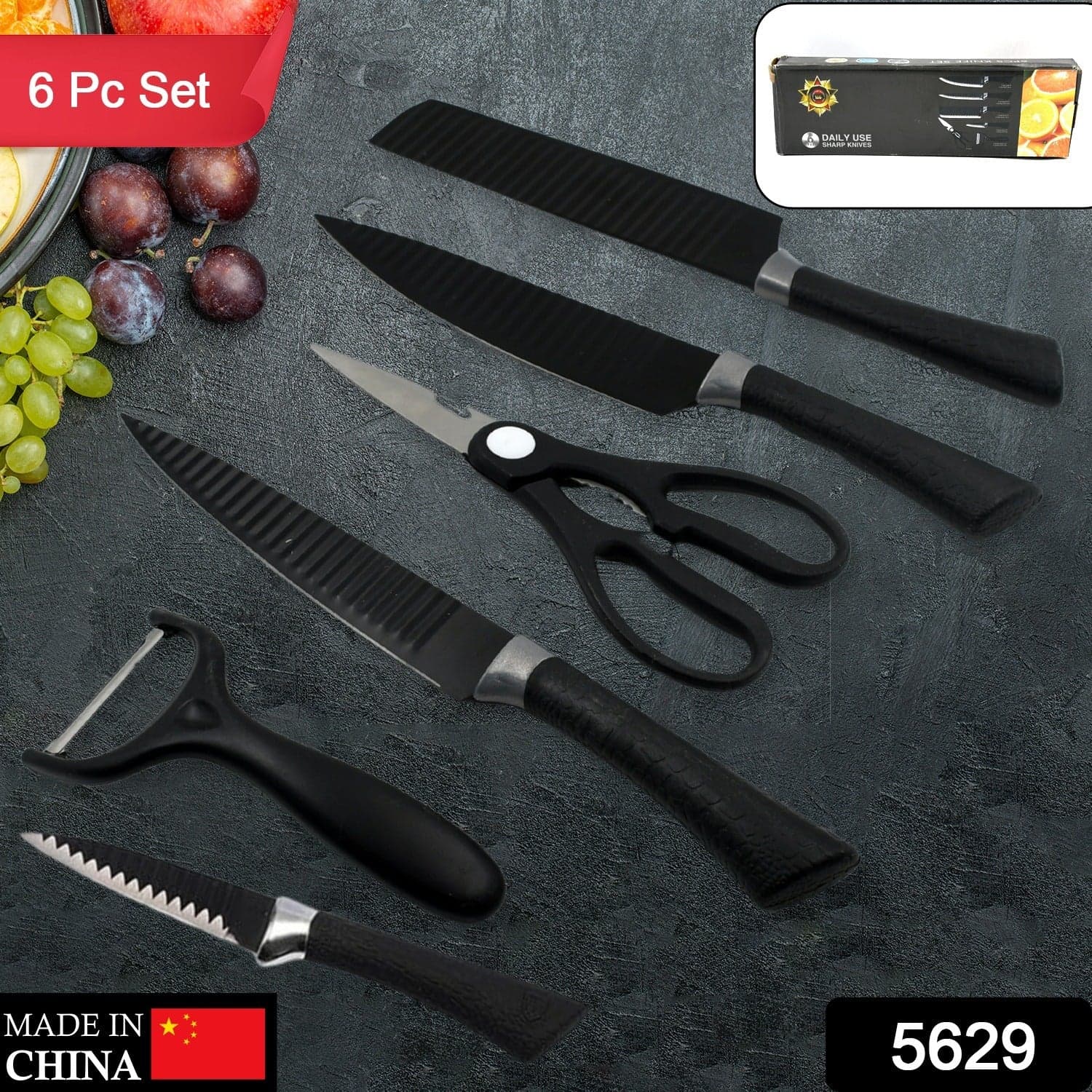 6 Pieces Professional Kitchen Knife Set thumbnail 2