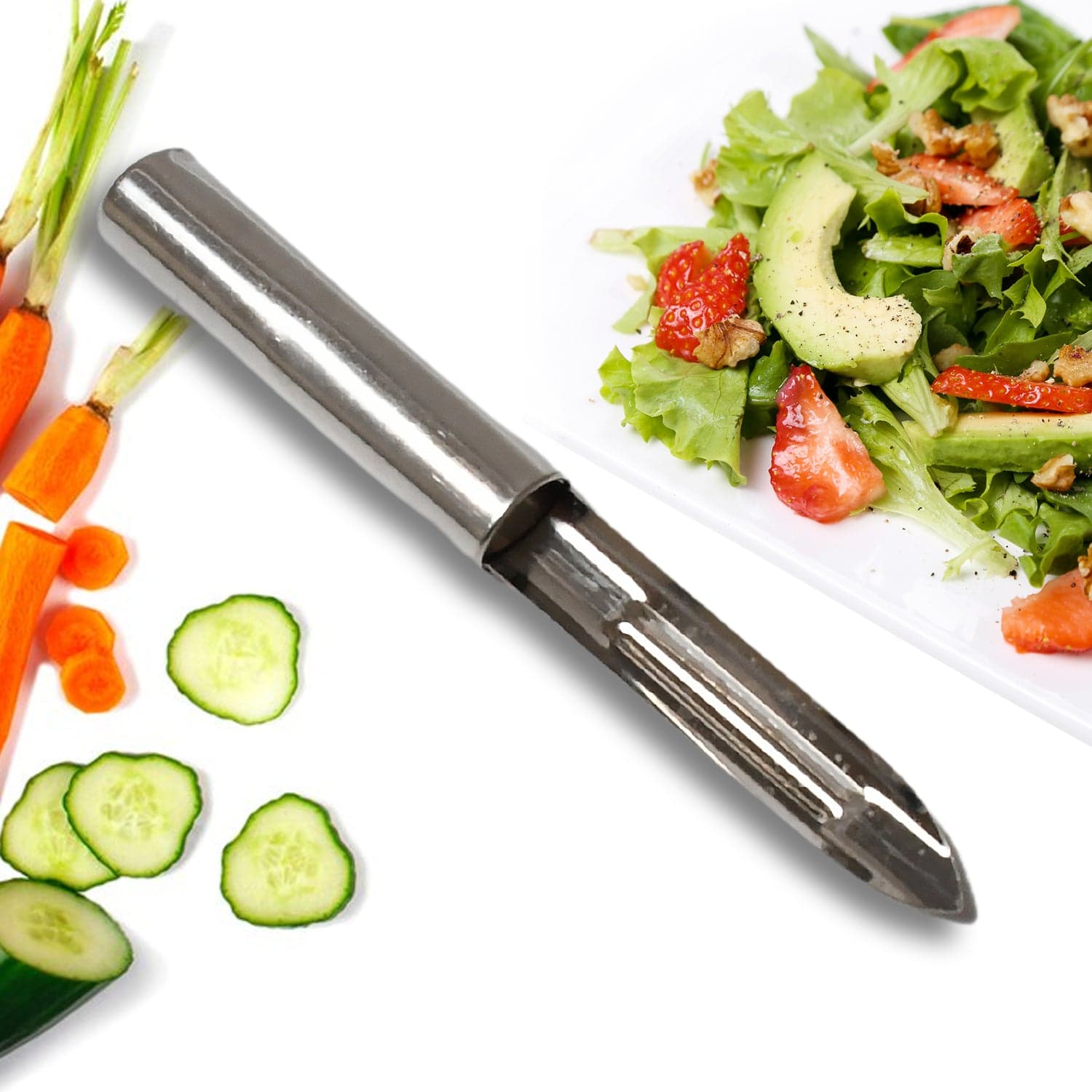 Stainless Steel Peeler Set of Multi-Purpose Handle for Peeling & Shredding (12 Pcs Set) thumbnail 3