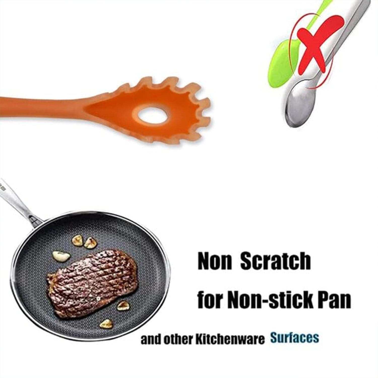Silicone Kitchen Utensil Set - 6-Piece Heat-Resistant Non-Stick Cooking Spoons thumbnail 6