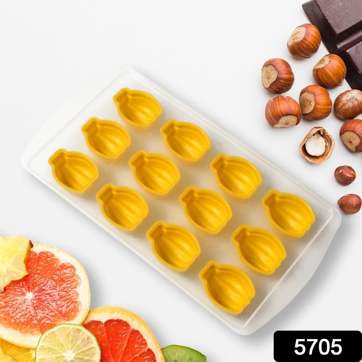 Silicone Fruit-Shaped Ice Cube Tray - Creative Multi-Design Freezer Mold (1 Pc) thumbnail 2