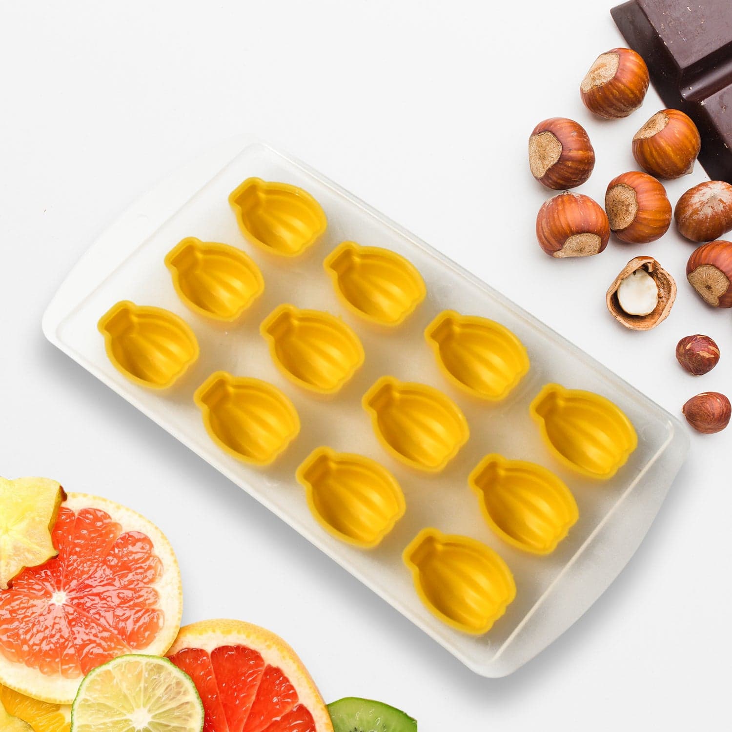 Silicone Fruit-Shaped Ice Cube Tray - Creative Multi-Design Freezer Mold (1 Pc) thumbnail 3