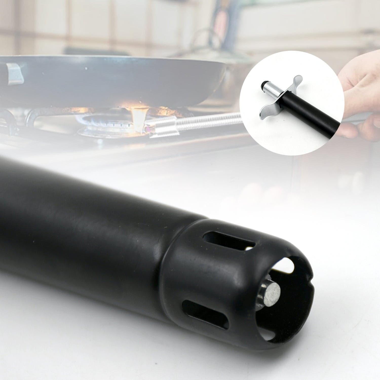 Stainless Steel Gas Lighter For Kitchen Gas Stove, Long Lasting, Unbreakable Lighters For Gas Stoves, Restaurants & Kitchen (1 Pc) thumbnail 4