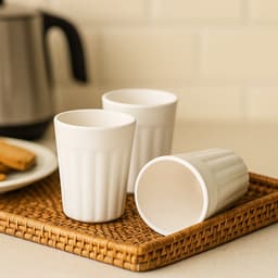 Small Plastic Coffee / Tea Cups Reusable Plastic Cup Mug (3 Pcs Set)