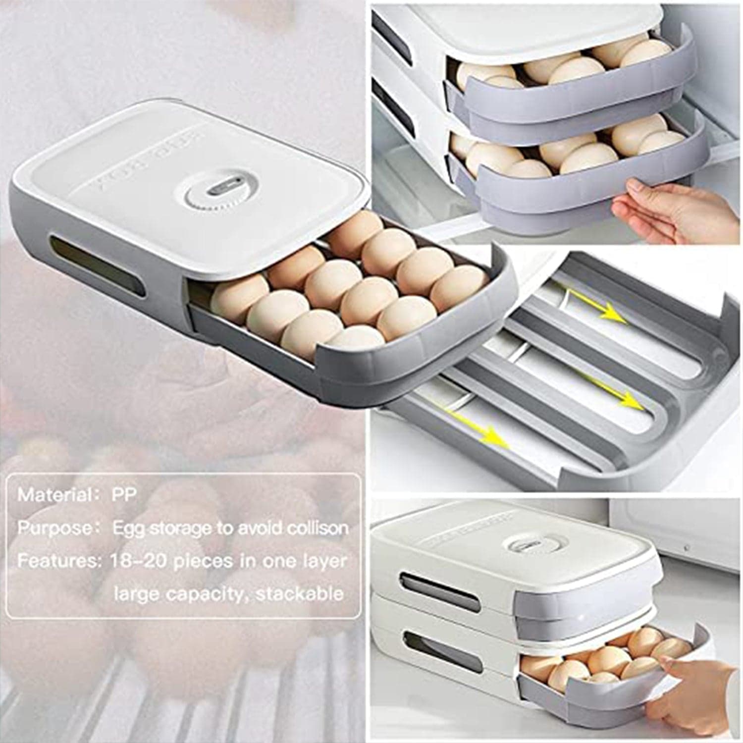 Egg Storage Box Plastic Egg Drawer (1 Pc) thumbnail 5